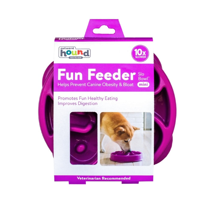 Outward Hound – Fun Feeder Slo Bowl – Mini pet bowl Outward Hound Purple