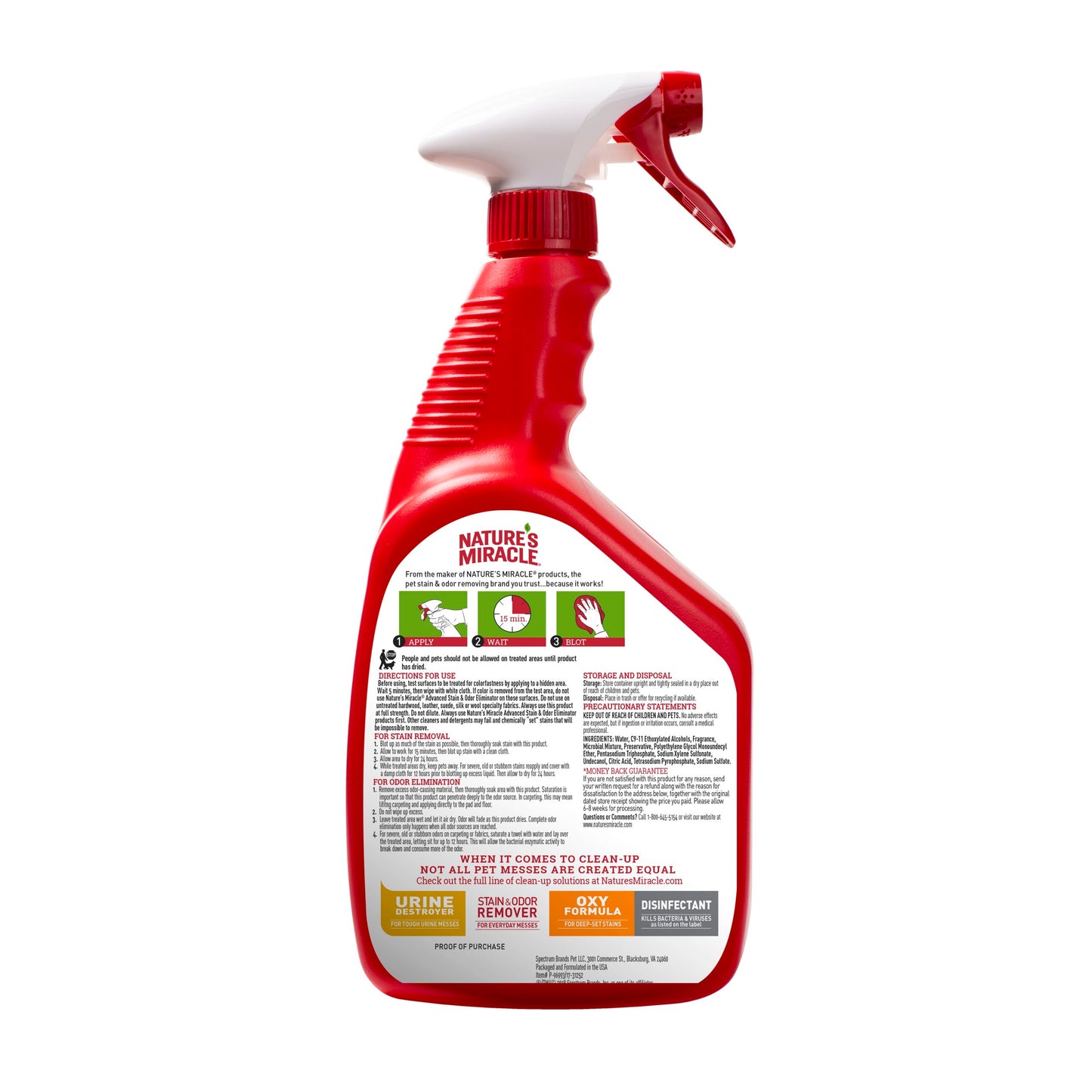 Nature’s Miracle – Advanced Stain & Odor Eliminator (Cat) 946ml Nature's Miracle