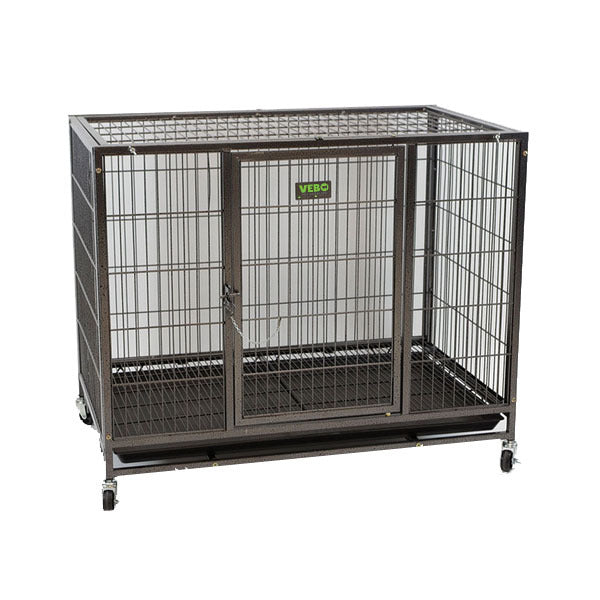VEBO Metal Tube Stackable Dog Cage with wheels [Size: XL]