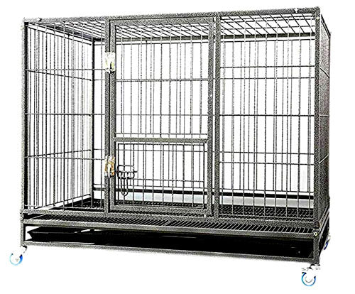 VEBO Metal Tube Stackable Dog Cage with wheels [Size: XL]