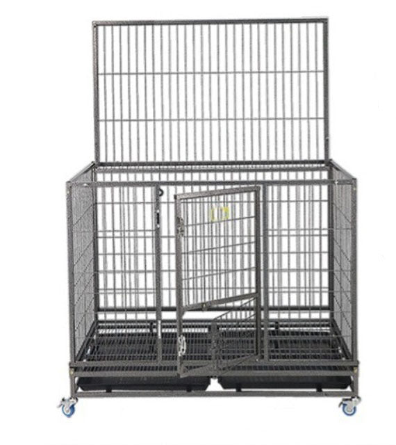VEBO Metal Tube Stackable Dog Cage with wheels [Size: XL]