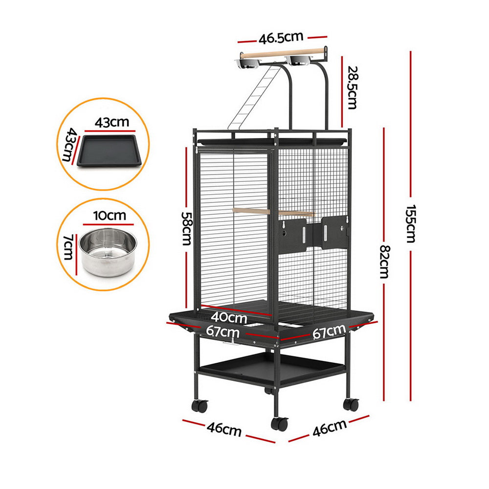 i.Pet Bird Cage Large Cages 155cm Parrot Aviary Stand-Alone Budgie Wheels Castor Pet Care > Bird > Bird Cages & Stands ipet