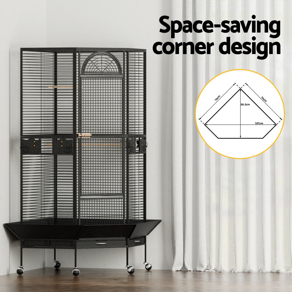i.Pet Bird Cage Large Jumbo Aviary Budgie Perch Cage Parrot Stand Wheels Corner Pet Care > Bird > Bird Cages & Stands ipet