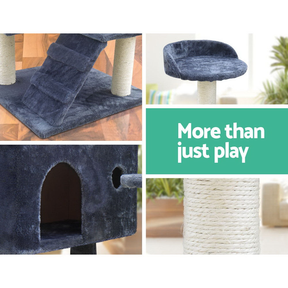 i.Pet Cat Tree 134cm Tower Scratching Post Scratcher Wood Condo House Bed Grey Pet Care > Cat Supplies > Cat Scratching Posts Ipet