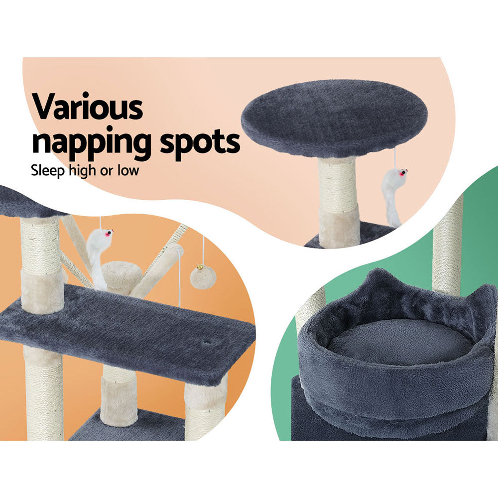 i.Pet Cat Tree 110cm Tower Scratching Post Scratcher Wood Condo House Bed Toys Pet Care > Cat Supplies > Cat Scratching Posts Ipet