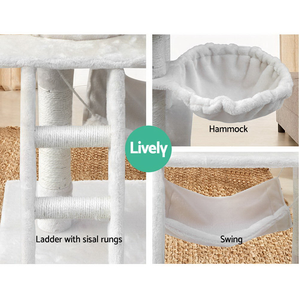 i.Pet Cat Tree 141cm Tower Scratching Post Scratcher Condo Wood House Bed Beige Pet Care > Cat Supplies > Cat Scratching Posts Ipet