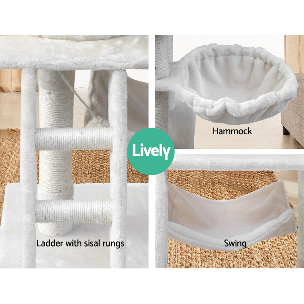 i.Pet Cat Tree 141cm Tower Scratching Post Scratcher Condo Wood House Bed Beige Pet Care > Cat Supplies > Cat Scratching Posts Ipet