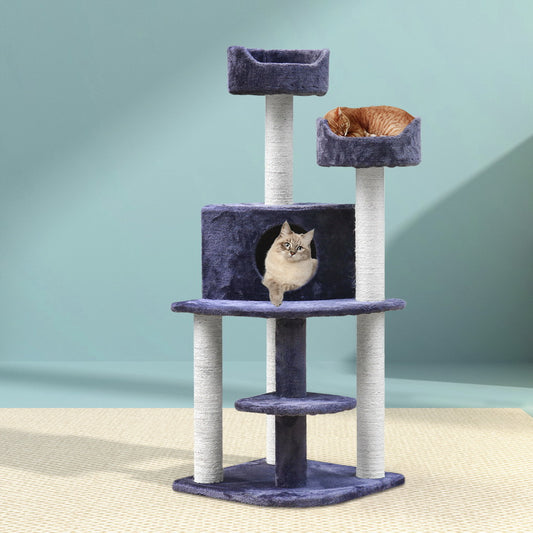 i.Pet Cat Tree 126cm Tower Scratching Post Scratcher Condo Trees House Grey Pet Care > Cat Supplies > Cat Scratching Posts ipet