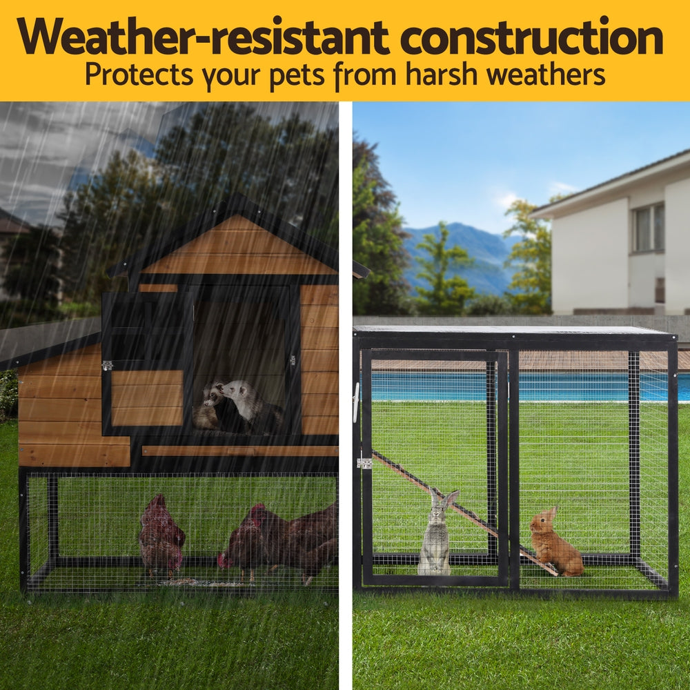 i.Pet Chicken Coop Rabbit Hutch Extra Large Wooden Run Cage Bunny House Outdoor Pet Care > Coops & Hutches > Small Animal Habitats & Cages Woofy and Whiskers