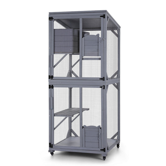 i.Pet Cat House Wooden 180cm Rabbit Hutch Pet Condo Small Dog Enclosure Cage Pet Care > Cat Supplies > Cat Carriers & Crates ipet