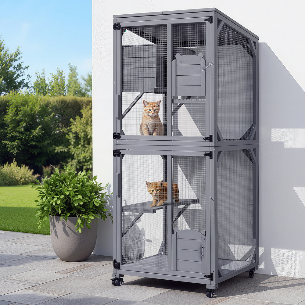 i.Pet Cat House Wooden 180cm Rabbit Hutch Pet Condo Small Dog Enclosure Cage Pet Care > Cat Supplies > Cat Carriers & Crates ipet