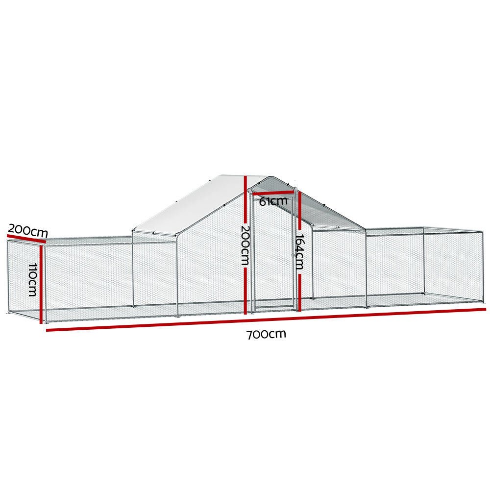 i.Pet Chicken Coop Cage Run Rabbit Hutch Large Walk In Hen House Cover 7mx2mx2m Pet Care > Coops & Hutches > Small Animal Habitats & Cages ipet