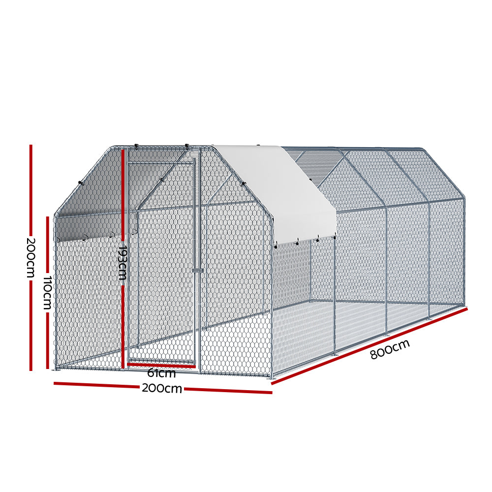 i.Pet Chicken Coop Cage Run Rabbit Hutch Large Walk In Hen House Cover 2mx8mx2m Pet Care > Coops & Hutches > Small Animal Habitats & Cages ipet