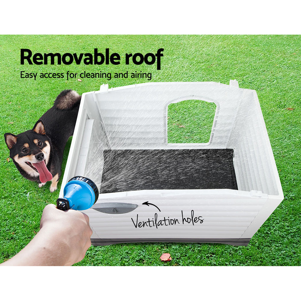 i.Pet Dog Kennel House Extra Large Outdoor Plastic Puppy Pet Cabin Shelter XL Grey Pet Care > Dog Supplies > Dog Kennels Woofy and Whiskers