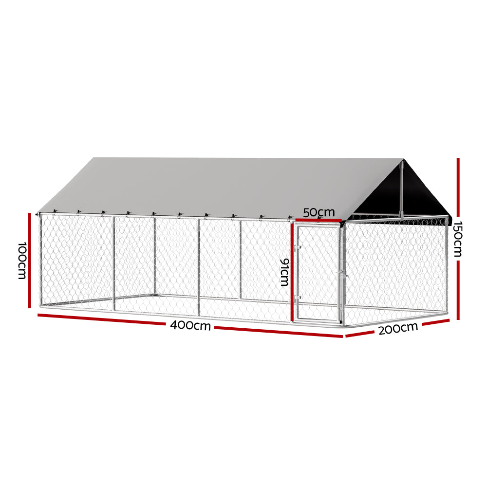 i.Pet Dog Kennel Large House XL Pet Run Cage Puppy Outdoor Enclosure 2Mx4M Pet Care > Dog Supplies > Dog Kennels Woofy and Whiskers