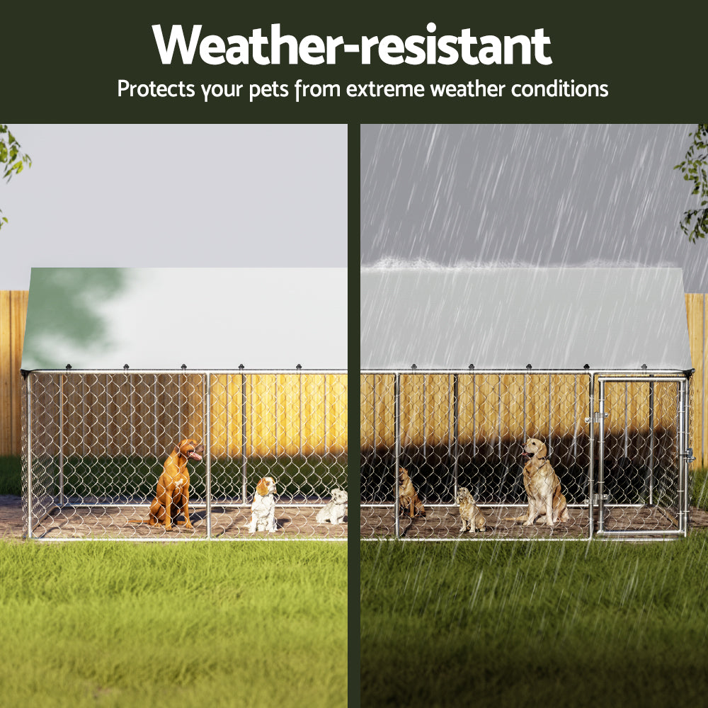 i.Pet Dog Kennel Large House XL Pet Run Cage Puppy Outdoor Enclosure 2Mx4M Pet Care > Dog Supplies > Dog Kennels Woofy and Whiskers