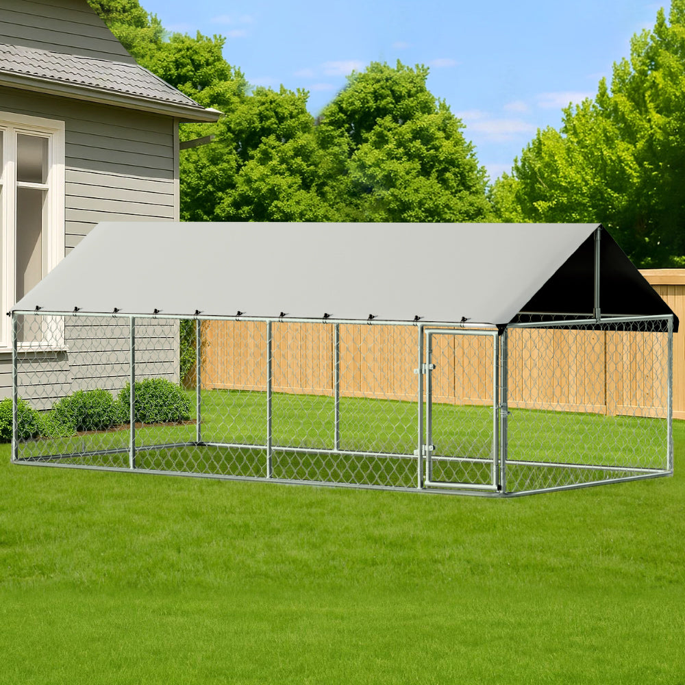 i.Pet Dog Kennel Large House XL Pet Run Cage Puppy Outdoor Enclosure 2Mx4M Pet Care > Dog Supplies > Dog Kennels Woofy and Whiskers