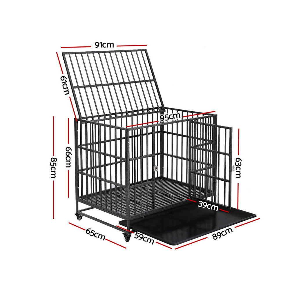 i.Pet Dog Cage Crate Large Puppy Cat Anti-Bite Pet Kennel Wheels w/Tray Metal Pet Care > Coops & Hutches > Small Animal Habitats & Cages ipet