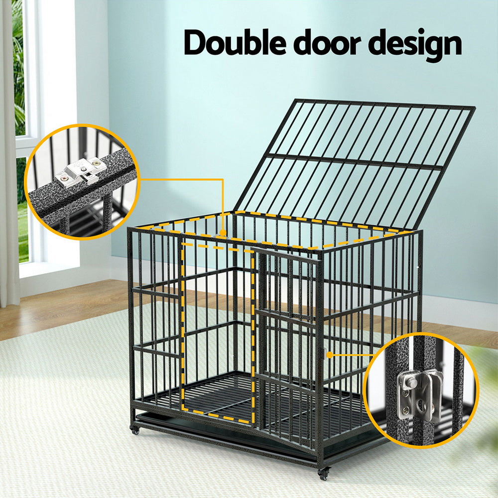 i.Pet Dog Cage Crate Large Puppy Cat Anti-Bite Pet Kennel Wheels w/Tray Metal Pet Care > Coops & Hutches > Small Animal Habitats & Cages ipet