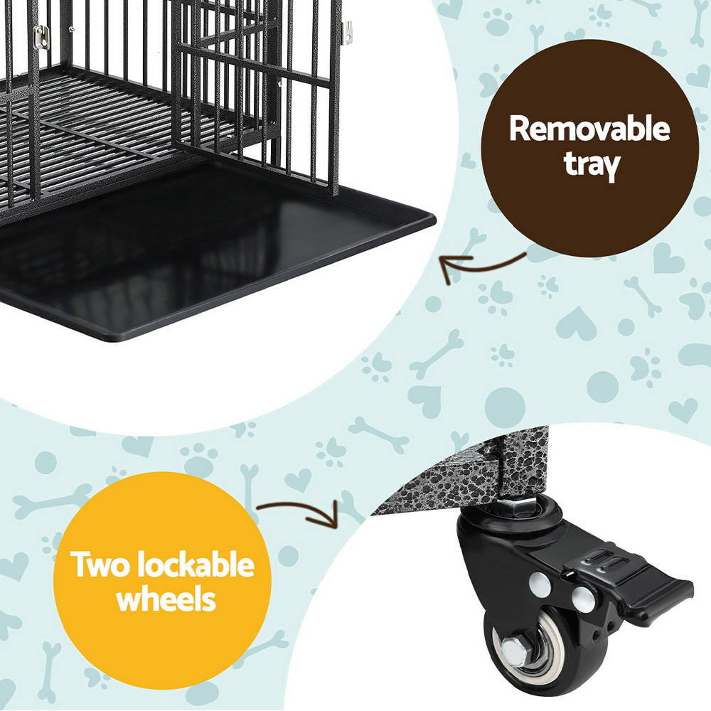 i.Pet Dog Cage Crate Large Puppy Cat Anti-Bite Pet Kennel Wheels w/Tray Metal Pet Care > Coops & Hutches > Small Animal Habitats & Cages ipet