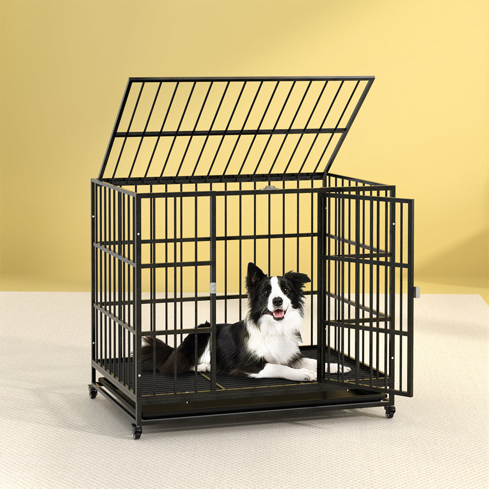 i.Pet Dog Cage Crate Large Puppy Cat Anti-Bite Pet Kennel Wheels w/Tray Metal Pet Care > Coops & Hutches > Small Animal Habitats & Cages ipet