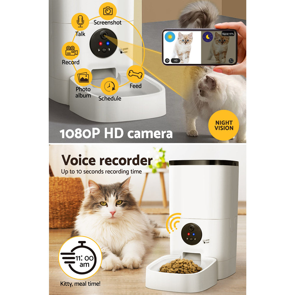 i.Pet Automatic Pet Feeder 6L Wifi Camera Dog Cat Smart Food Dispenser Timer Pet Care > Dog Supplies > Dog Bowls, Feeders & Waterers ipet