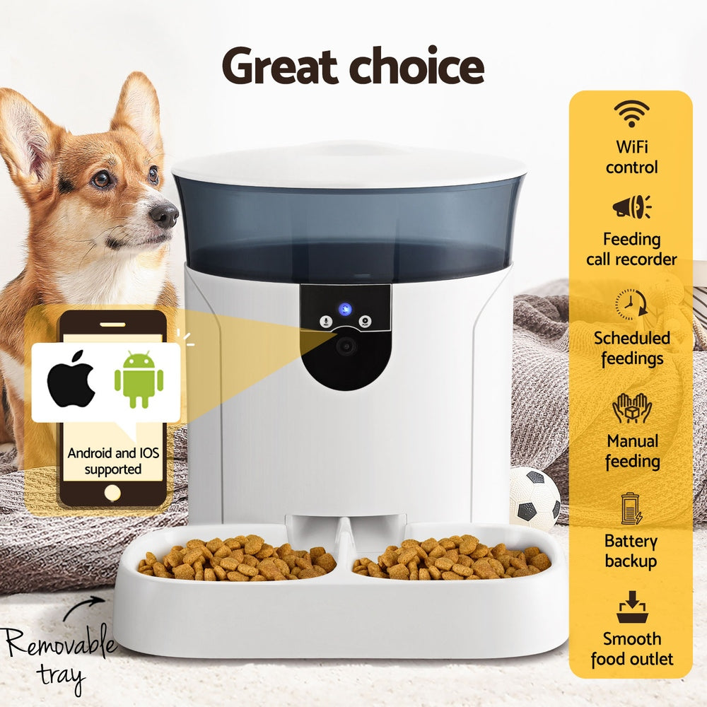 i.Pet Automatic Pet Feeder Dog Cat Camera Wifi Smart Food Dispenser Timer 7L APP Pet Care > Dog Supplies > Dog Bowls, Feeders & Waterers ipet