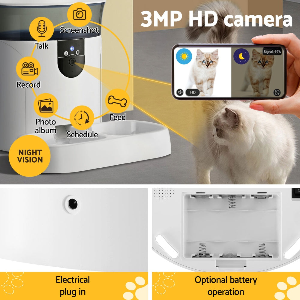 i.Pet Automatic Pet Feeder Dog Cat Camera Wifi Smart Food Dispenser Timer 7L APP Pet Care > Dog Supplies > Dog Bowls, Feeders & Waterers ipet