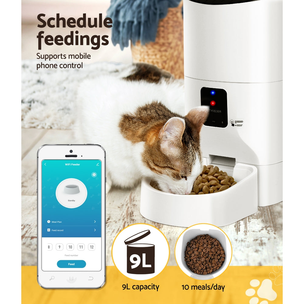 i.Pet Automatic Pet Feeder 9L Wifi Auto Dog Cat Feeder Smart Food Dispenser Timer Pet Care > Dog Supplies > Dog Bowls, Feeders & Waterers ipet