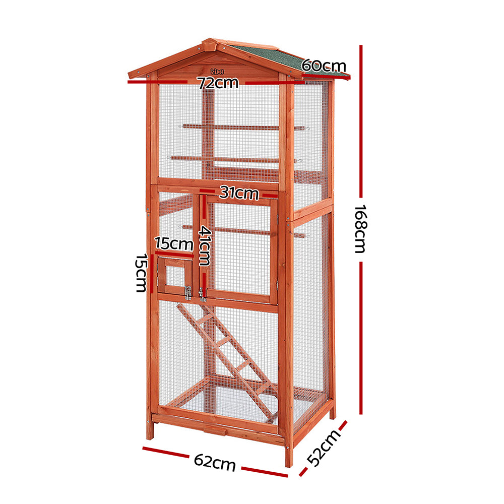 i.Pet Bird Cage 72cm x 60cm x 168cm Pet Cages Large Aviary Parrot Carrier Travel Canary Wooden XL Pet Care > Bird > Bird Cages & Stands ipet