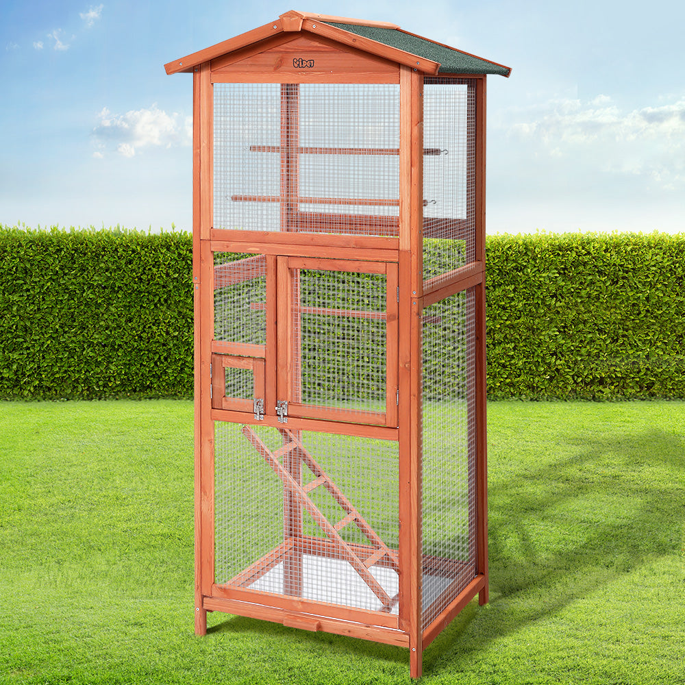 i.Pet Bird Cage 72cm x 60cm x 168cm Pet Cages Large Aviary Parrot Carrier Travel Canary Wooden XL Pet Care > Bird > Bird Cages & Stands ipet
