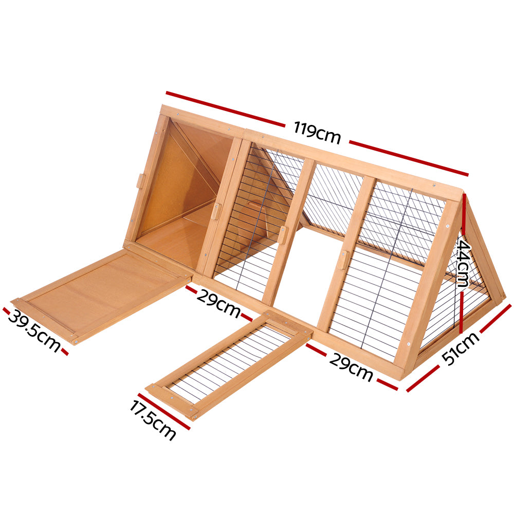 i.Pet Rabbit Hutch 119cm x 51cm x 44cm Chicken Coop Large Run Wooden Cage Outdoor Pet Care > Coops & Hutches > Small Animal Habitats & Cages ipet