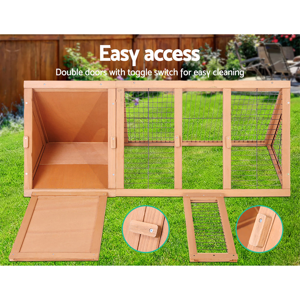 i.Pet Rabbit Hutch 119cm x 51cm x 44cm Chicken Coop Large Run Wooden Cage Outdoor Pet Care > Coops & Hutches > Small Animal Habitats & Cages ipet