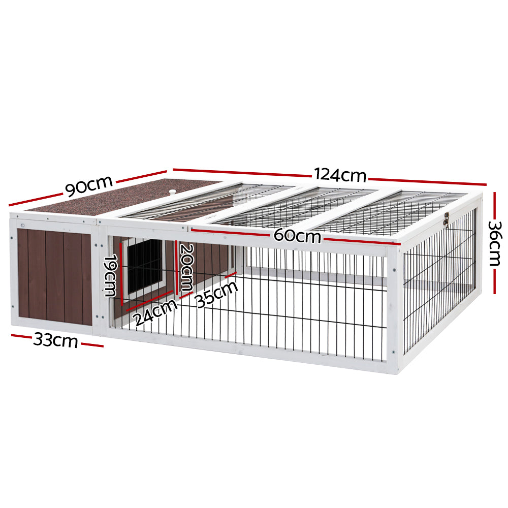 i.Pet Rabbit Hutch 124cm x 90cm x 35cm Chicken Coop Large Outdoor Wooden Run Cage House Pet Care > Coops & Hutches > Small Animal Habitats & Cages Woofy and Whiskers