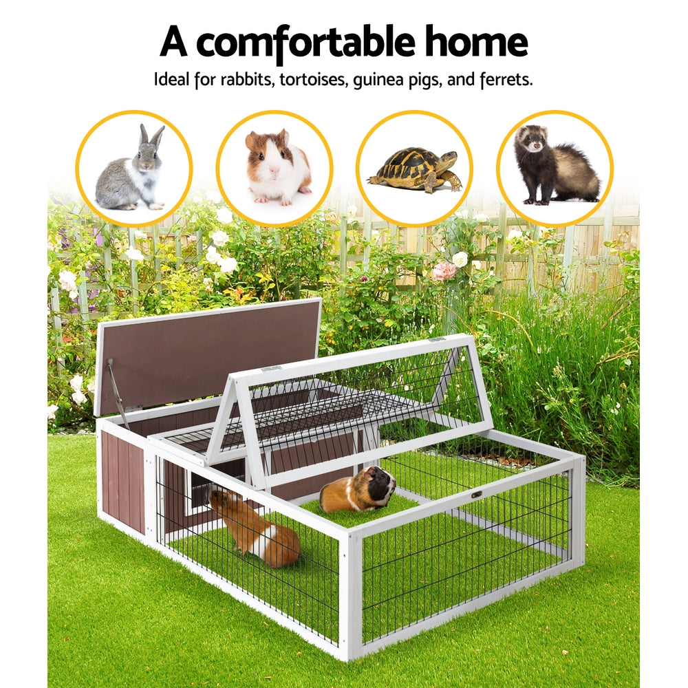 i.Pet Rabbit Hutch 124cm x 90cm x 35cm Chicken Coop Large Outdoor Wooden Run Cage House Pet Care > Coops & Hutches > Small Animal Habitats & Cages Woofy and Whiskers