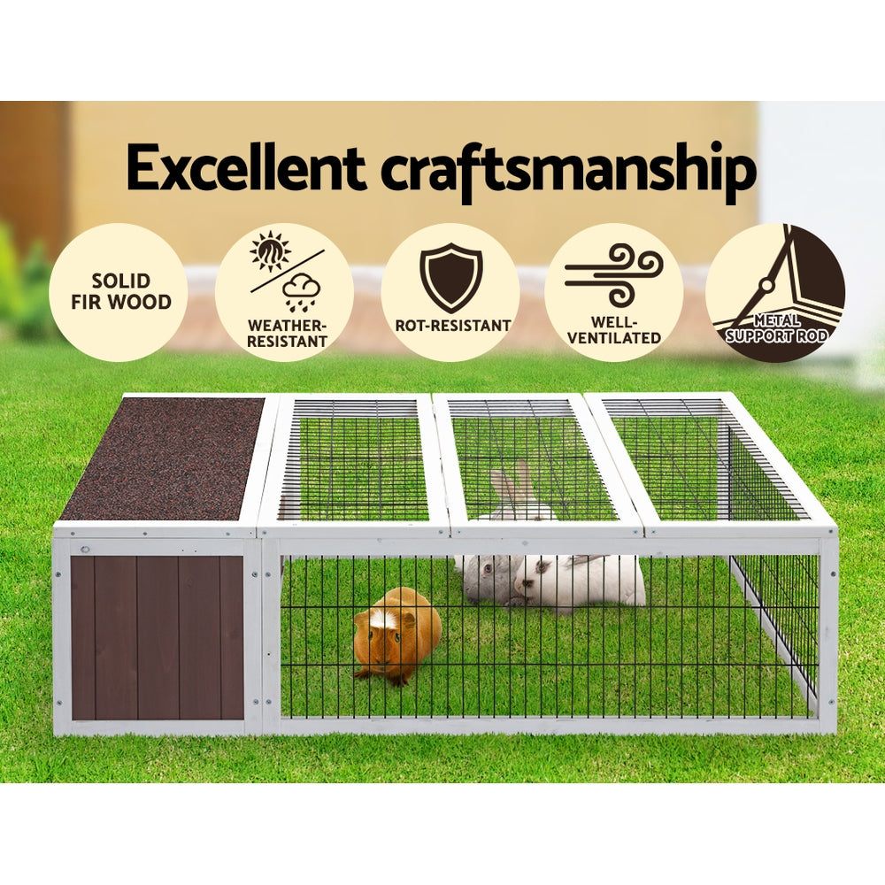 i.Pet Rabbit Hutch 124cm x 90cm x 35cm Chicken Coop Large Outdoor Wooden Run Cage House Pet Care > Coops & Hutches > Small Animal Habitats & Cages Woofy and Whiskers