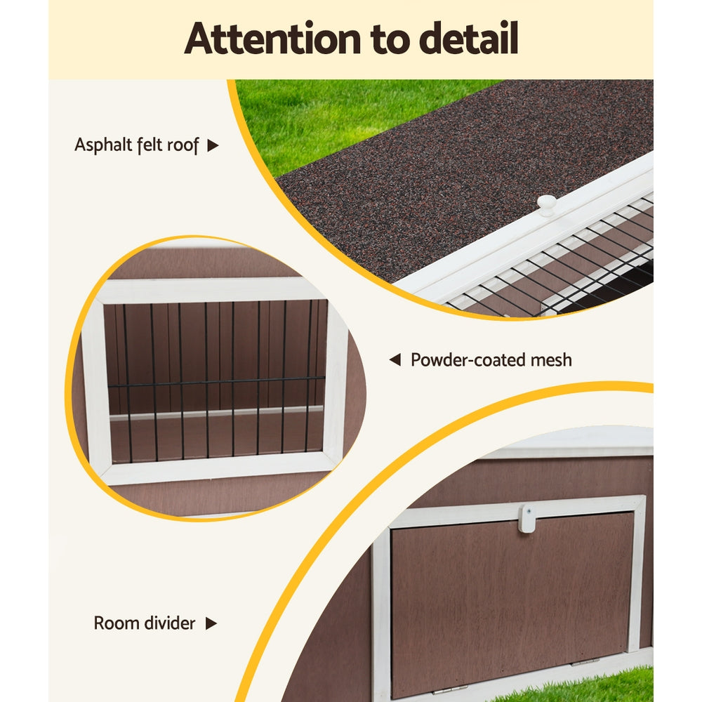 i.Pet Rabbit Hutch 124cm x 90cm x 35cm Chicken Coop Large Outdoor Wooden Run Cage House Pet Care > Coops & Hutches > Small Animal Habitats & Cages Woofy and Whiskers