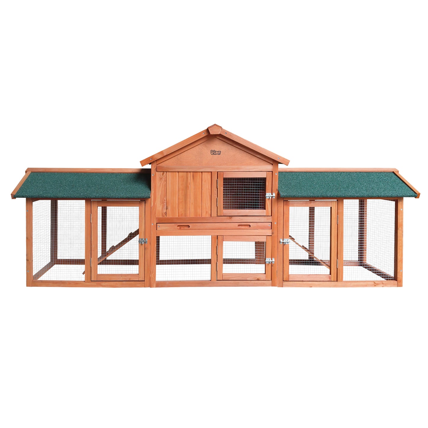 i.Pet Chicken Coop Rabbit Hutch 220cm x 44cm x 84cm Large Run Wooden Outdoor Bunny Cage House Pet Care > Coops & Hutches > Small Animal Habitats & Cages Woofy and Whiskers