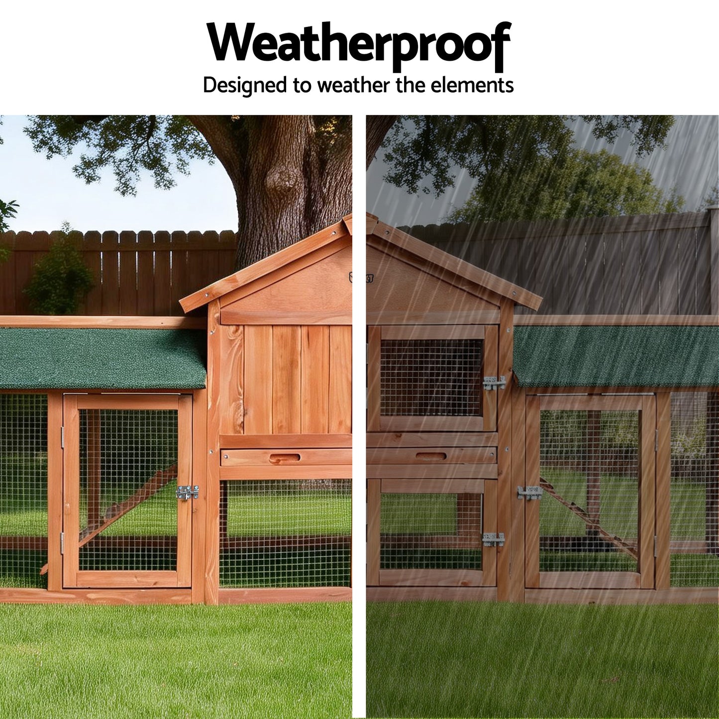 i.Pet Chicken Coop Rabbit Hutch 220cm x 44cm x 84cm Large Run Wooden Outdoor Bunny Cage House Pet Care > Coops & Hutches > Small Animal Habitats & Cages Woofy and Whiskers