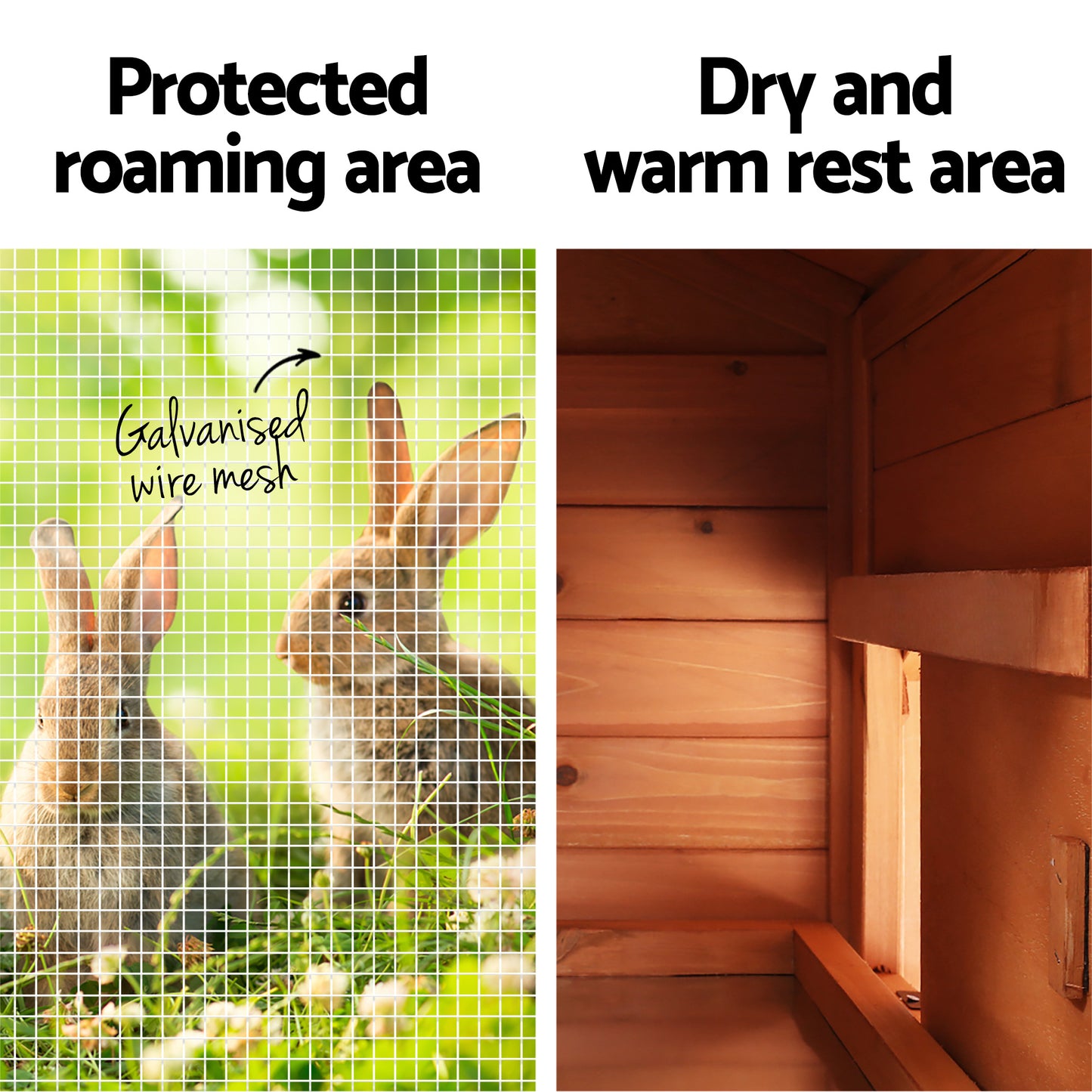 i.Pet Chicken Coop Rabbit Hutch 220cm x 44cm x 84cm Large Run Wooden Outdoor Bunny Cage House Pet Care > Coops & Hutches > Small Animal Habitats & Cages Woofy and Whiskers