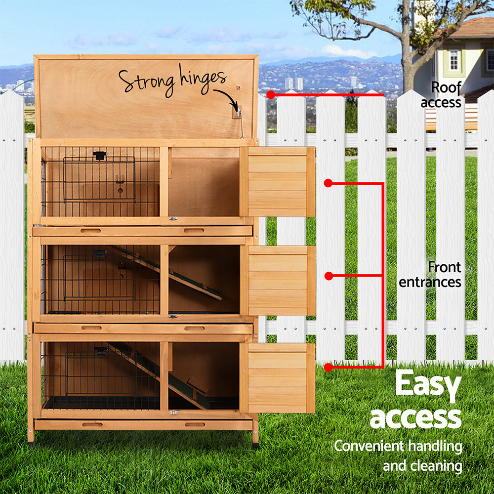 i.Pet Rabbit Hutch 91.5cm x 46cm x 116.5cm Chicken Coop Large House Cage Run Wooden Bunny Outdoor Pet Care > Coops & Hutches > Small Animal Habitats & Cages Woofy and Whiskers