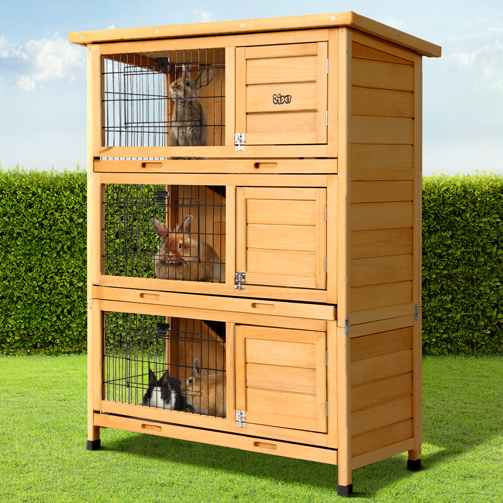 i.Pet Rabbit Hutch 91.5cm x 46cm x 116.5cm Chicken Coop Large House Cage Run Wooden Bunny Outdoor Pet Care > Coops & Hutches > Small Animal Habitats & Cages Woofy and Whiskers