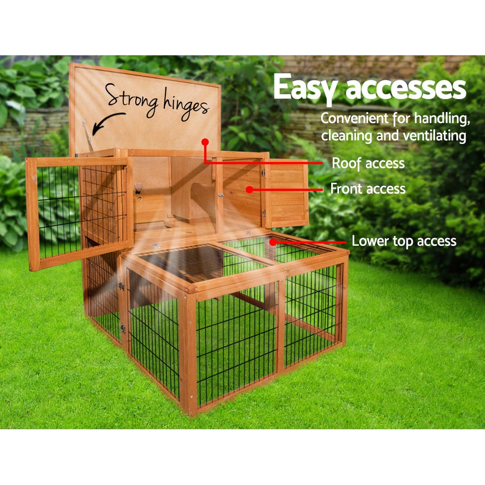 i.Pet Chicken Coop 96cm x 96cm x 100cm Rabbit Hutch Large Run Wooden Cage Outdoor House Pet Care > Coops & Hutches > Small Animal Habitats & Cages Woofy and Whiskers