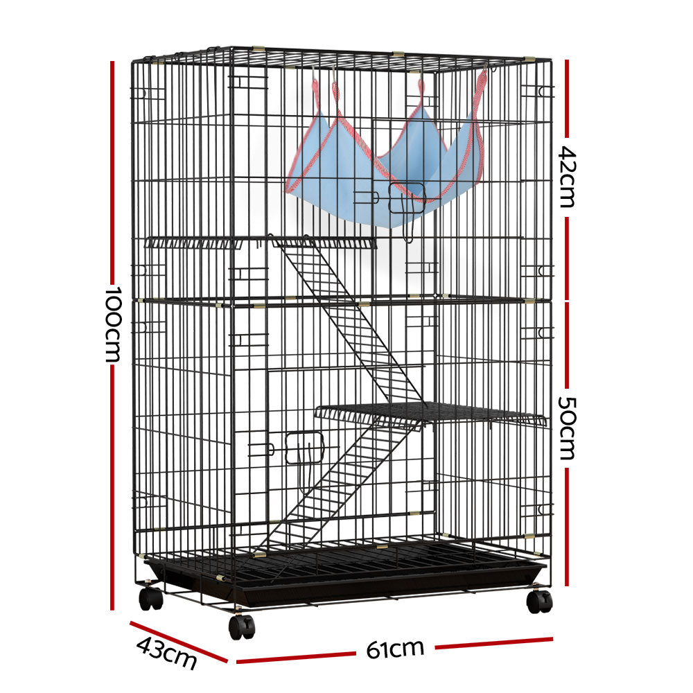 i.Pet Rabbit Cage 100cm Hutch 3 Level Indoor Guinea Pig Ferret Pet Care > Coops & Hutches > Small Animal Habitats & Cages ipet