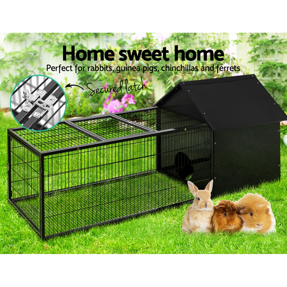 i.Pet Rabbit Cage Hutch 162x60cm Enclosure Metal Pet Care > Coops & Hutches > Small Animal Habitats & Cages ipet