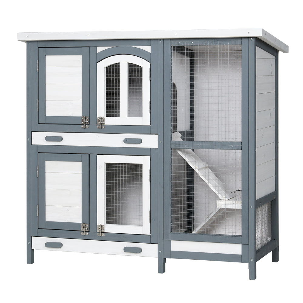 .Pet 2-Tier Wooden Rabbit Hutch & Guinea Pig Cage (98cm) Pet Care > Coops & Hutches > Small Animal Habitats & Cages Ipet