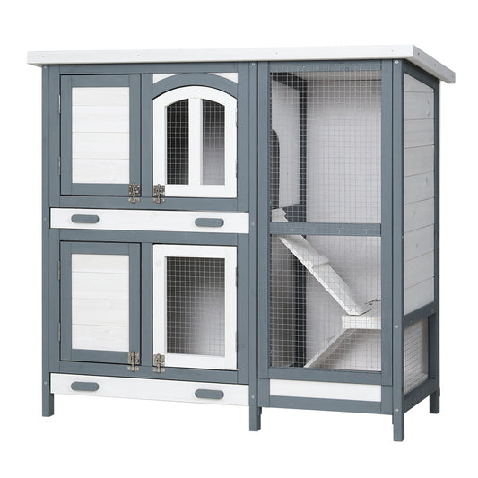 i.Pet Rabbit Hutch 98cm x 45cm x 92cm Chicken Coop Large Wooden House Run Cage Bunny Guinea Pig Pet Care > Coops & Hutches > Small Animal Habitats & Cages Ipet