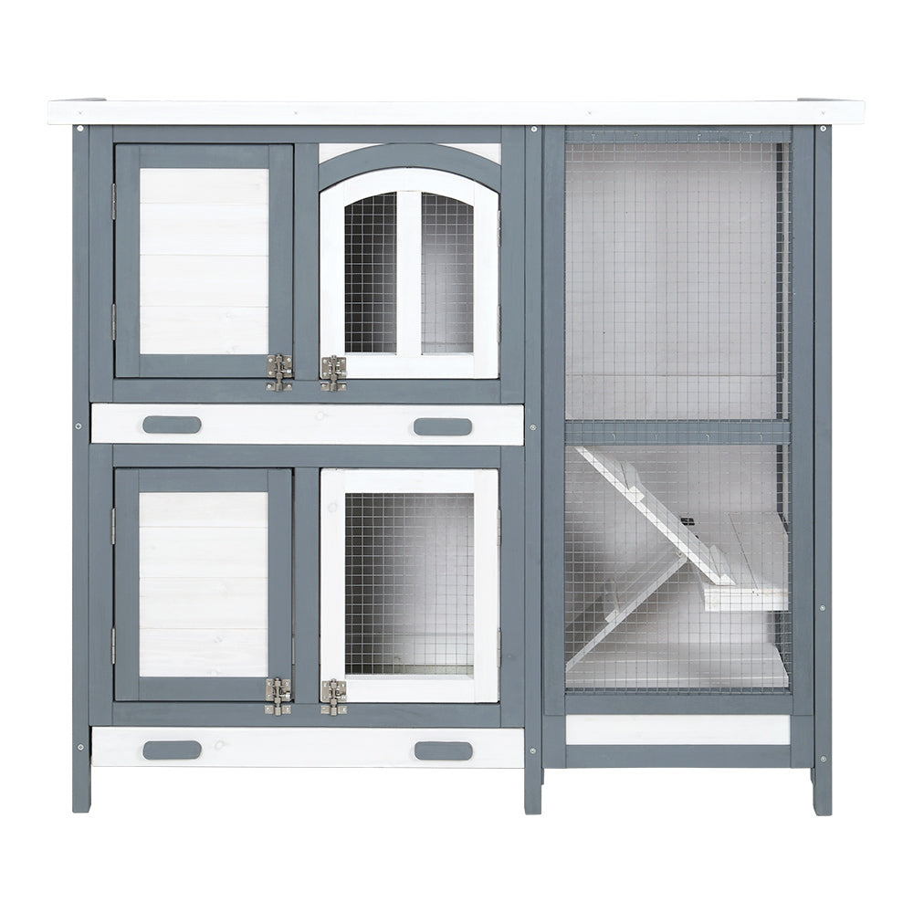 .Pet 2-Tier Wooden Rabbit Hutch & Guinea Pig Cage (98cm) Pet Care > Coops & Hutches > Small Animal Habitats & Cages Ipet