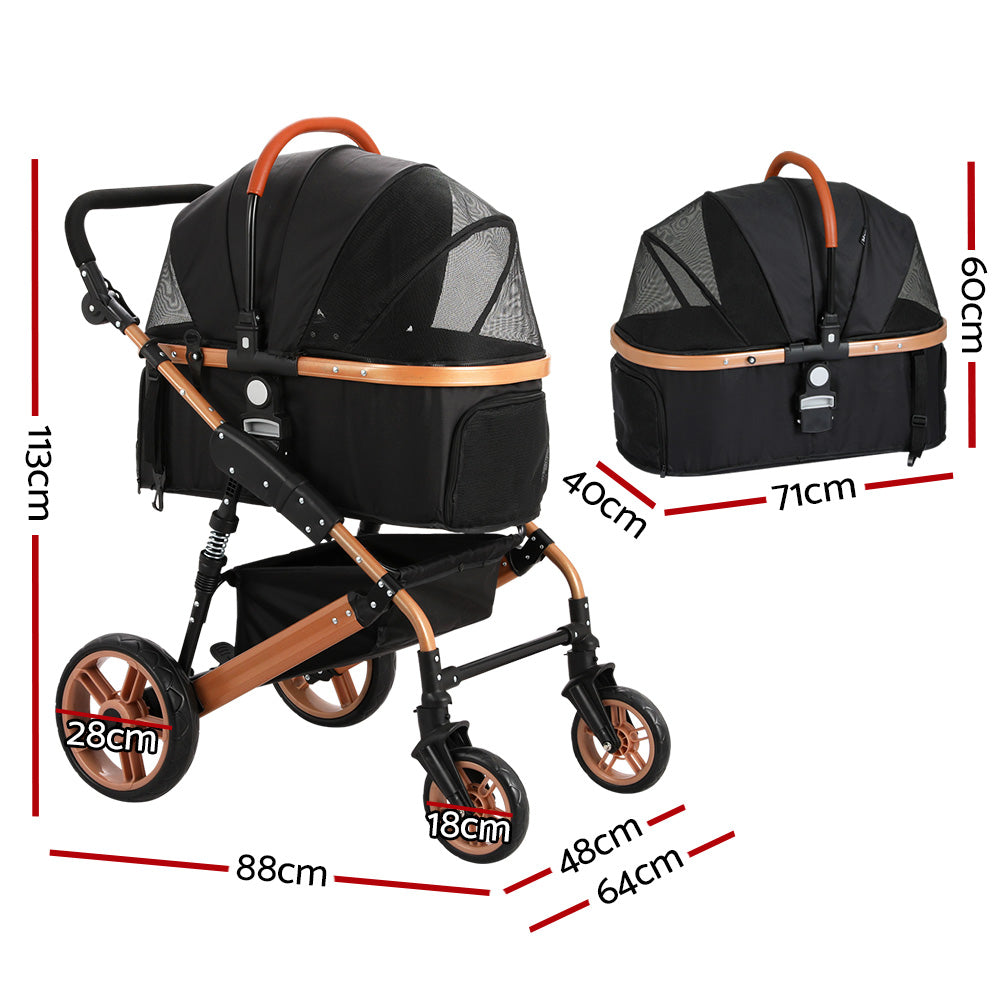 i.Pet Pet Stroller Dog Pram Large Cat Carrier Travel Foldable Pushchair 4 Wheels Pet Care > Cat Supplies > Cat Carriers & Crates ipet