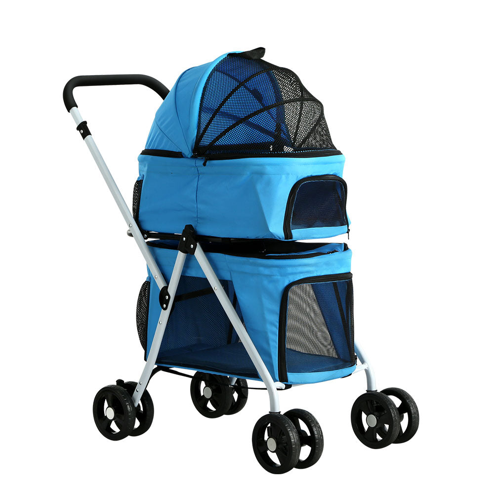 i.Pet Pet Stroller Dog Pram Large Cat Carrier Travel Foldable 4 Wheels Double Pet Care > Cat Supplies > Cat Carriers & Crates ipet